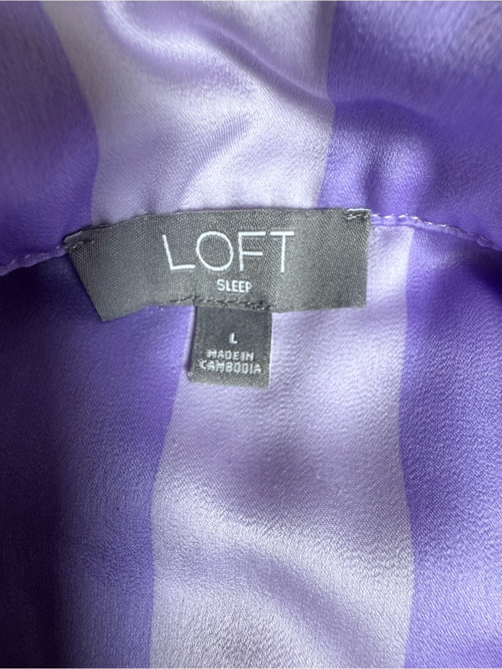 LOFT Satin Lavender Stripe Pajama Set | Coquette Soft Girl Loungewear - Picture 2 of 9